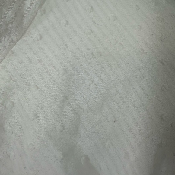 Lauren Conrad Sz 3X Ivory Short Sleeve Boho Top Shirt Button Front Swiss Dots - Picture 3 of 9